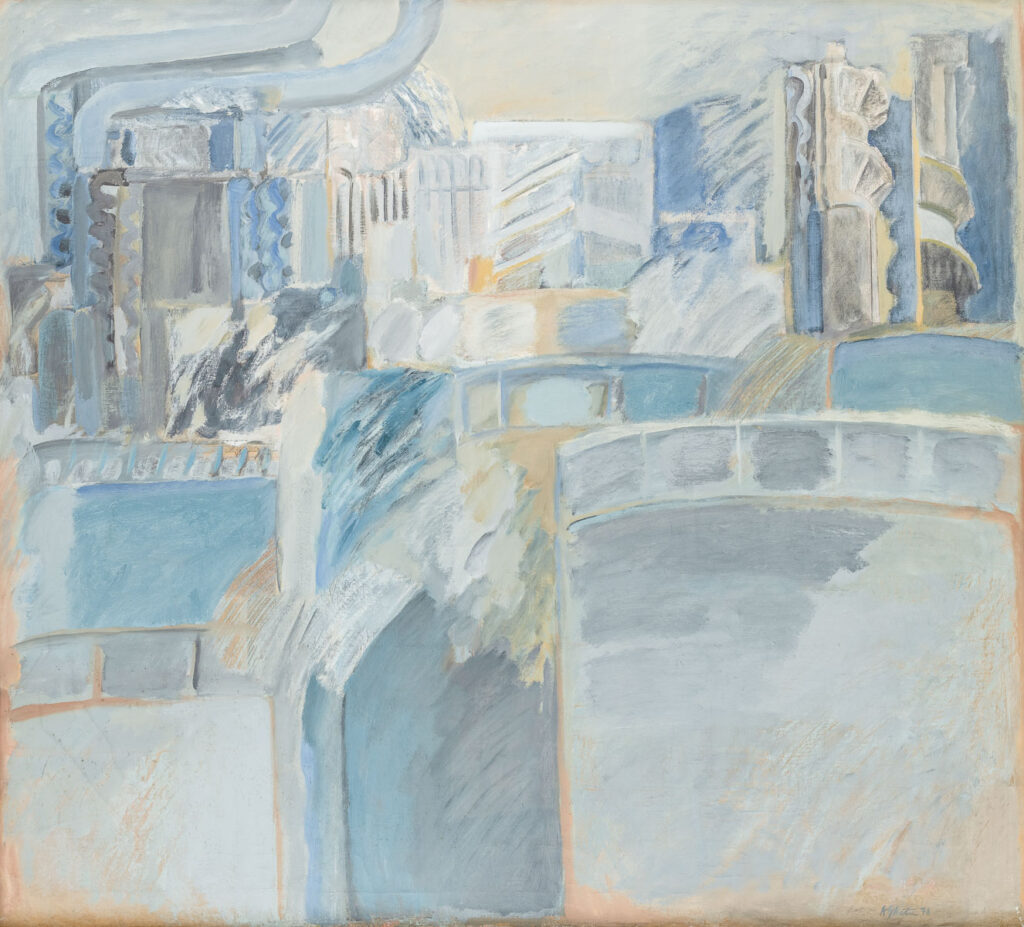 Alexandrina Gheție - Rafinarie_ Ulei pe pânză_ 146x130.4 cm_ inv. 3454